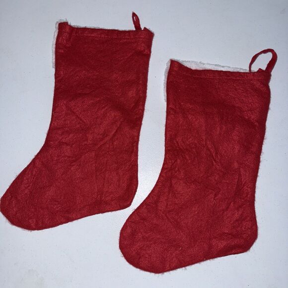 Holly Berry Glitter Red Felt Christmas 17" Stocking, New - Picture 2 of 2